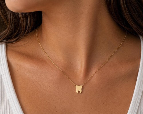 Tooth necklace 14k - tooth,