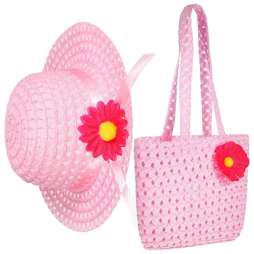 Girls pink straw - pink,