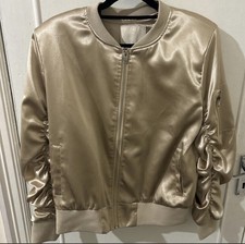 Gold Satin bomber Jacket