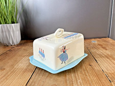 RARE VINTAGE 50'S BESWICK BALLET PATTERN CHEESE DOME / LIDDED BUTTER DISH KITSCH