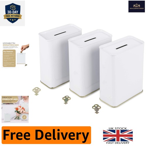 Durable white tin donation - durable,