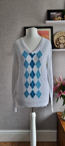 Asworth white blue argyle - white,