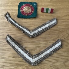 WW2 British Army - Lance Corporal stripes, Catterick Garrison patch & Italy Star