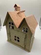Vtg Tin Luminary House Church