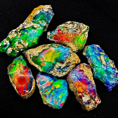 Black opal rough lot - opal, lot,