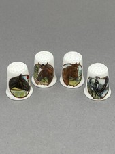 Horse thimbles English fine bone china full set of four