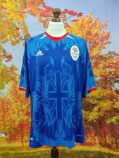 Team GB London Olympics Games 2012 adidas blue Football Shirt. UK men's size XL