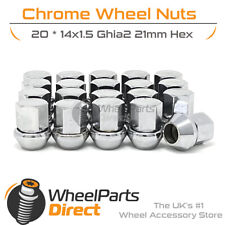 Wheel Nuts (20) 14x1.5 Chrome for Ford S-Max [Mk1] 06-10 on Original Wheels