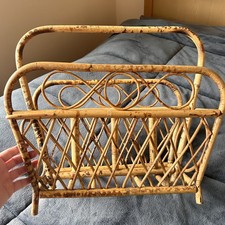Vintage rattan magazine rack - magazine,