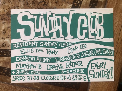 Rave flyer 1991 spats - flyer, sunday