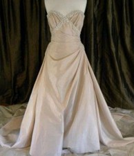 Rare! Maggie Sottero & Midgley Rose COGNAC iridescent Taffeta  Wedding Gown 
