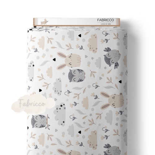 Cotton fabric kids woodland - cotton, ,