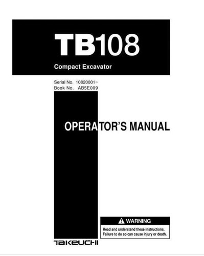 Takeuchi tb108 excavator - takeuchi,