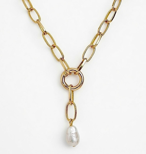 Pearl statement chunky - pearl, gold