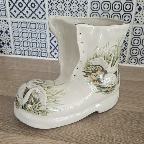 Vintage ceramic boot planter - vintage,