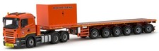 IMC MODELS, SCANIA R5 6x4 with semi flatbed 6 axles ballast transport for cra...