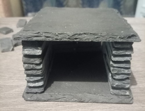 Slate cave hide fish fry - slate, plec