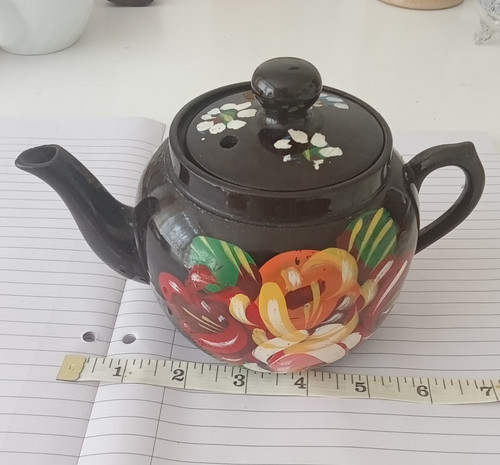 Hand painted floral ceramic - painted,