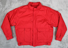 Men's Vintage Eddie Bauer Goose Down Filled Red Winter Ski Bomber Jacket