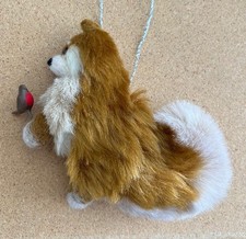 POMERANIAN with CHRISTMAS ROBIN - Part needle felted DOG