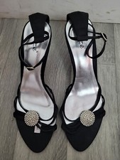 Unze Indian Wedding Shoes Black High Heels Diamante Uk Size 5 38