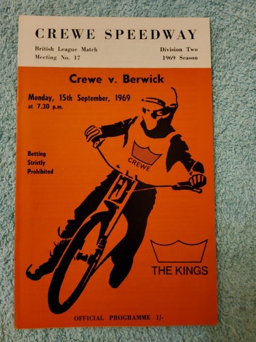 Crewe speedway prog 1969 - crewe,