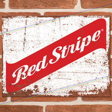 RED STRIPE Metal Signs Mancave