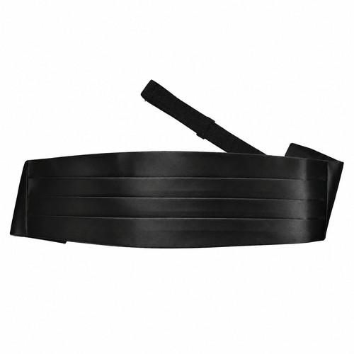 Black mens cummerbund satin - mens,