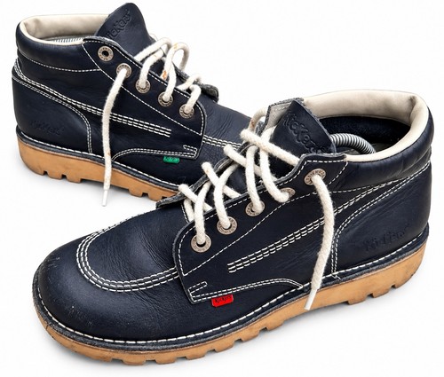 Kickers navy leather ankle - kickers,
