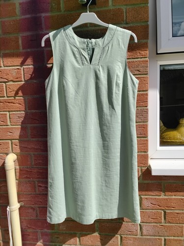 Linen dress green size - dress, 12