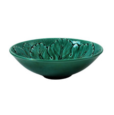 Wedgwood Etruria Green Grape Leaves Bowl Vintage 1940s Majolica 6¼" diameter