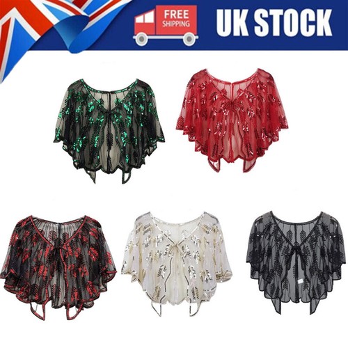 1920s sequin shawl wraps cape - shawl,