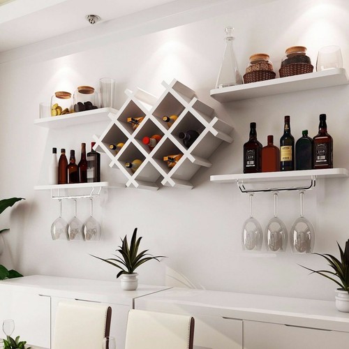 Wine racks white wall mounted - white,