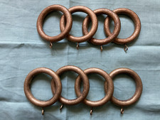 Laura Ashley Curtain Rings Gold Distressed Wood for 35mm curtain pole