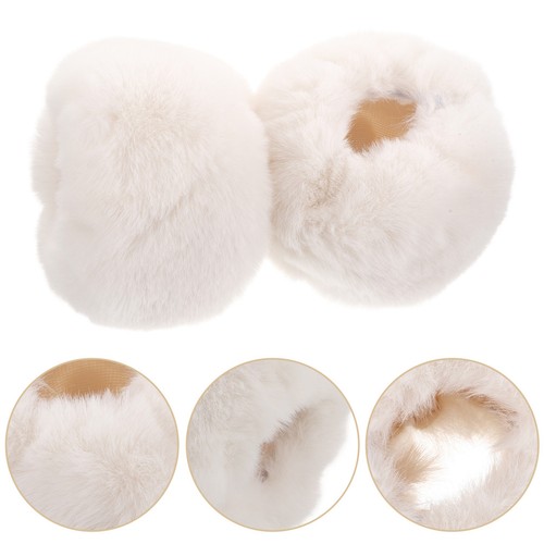 Faux fur wrist cuffs - fur,