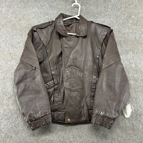 Vintage leather jacket men - leather, 36