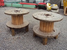 Two Round Picnic Bench, tables Beer pub garden furniture  WIDTH 90cm HEIGHT 84cm