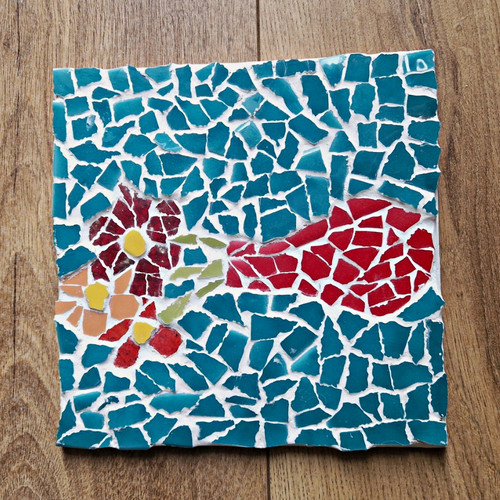 Handmade mosaic floral vase - floral,