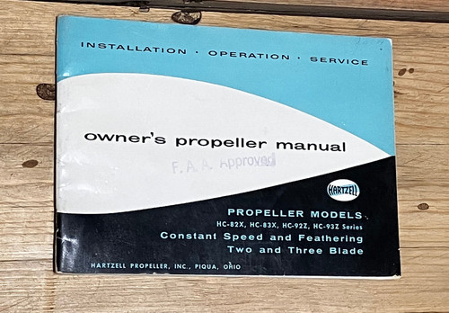 Vintage hartzell owner - hartzell, owner's