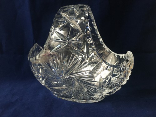 Vintage crystal glass basket - vintage,