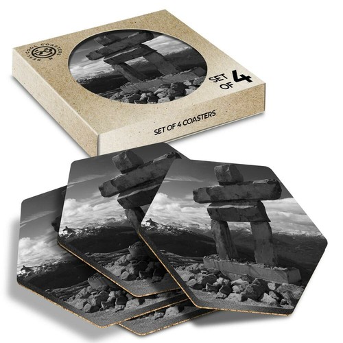 Hexagon coasters bw - x,