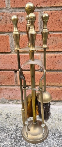 Vintage small brass fireside - small,