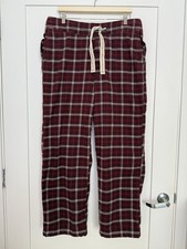 Abercrombie & Fitch Flannel Pajama Pants Men Sz M Red Plaid Drawstring Sleepwear