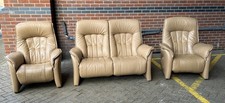 Himolla Rhine Leather Suite Recliner Sofa & Matching Power Recliner Chairs Pair