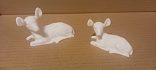 2 x Christmas Baby deer Decoration White Reindeer Figurines Next day UK dispatch
