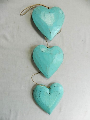 Wooden hanging heart wall - hanging,