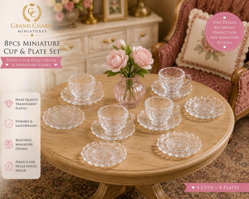 Miniature tea set 8pc - :12,