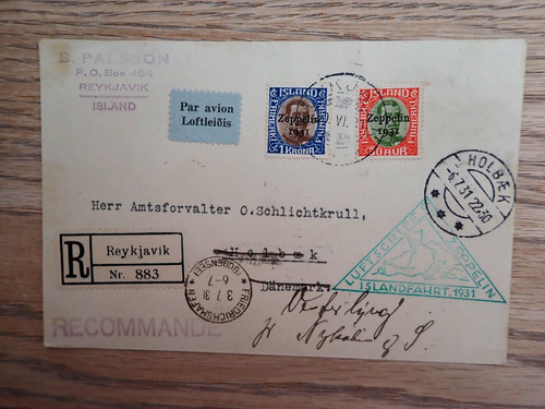 Zeppelin cover iceland 1931 - cover,