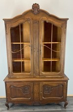 Bookcase Vintage French Louis XIV Style Oak Display Cabinet Sideboard LOT 4045