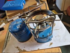Camping Gaz Stove and Base BLUET 206  Wild Camping 206 - good + 1 NEW CYLINDER
